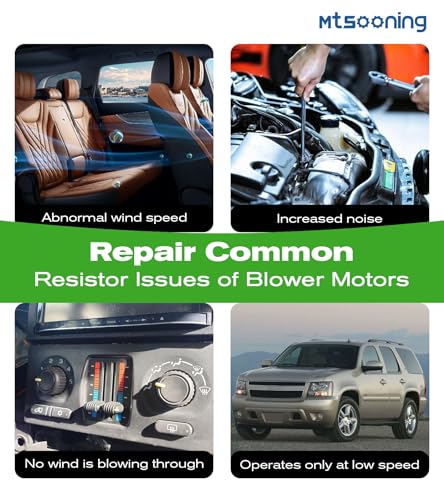 Image of HVAC Blower Motor Fan Resistor Replacement for 1999-2006 Chevy Silverado /GMC Sierra 1500 2500 3500 & 2000-2002 GMC Yukon,2 Holes Mounting Flange,7-Pin,Replace 973-004 89019089 15305077 22807122 RU371