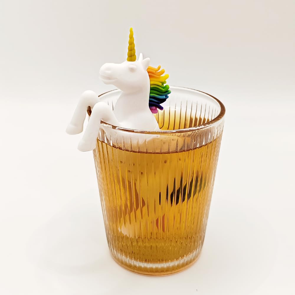 2pcs tea infuser, cute silicone tea infuser, loose tea leaf steeper, Creative design, easy to brew loose leaf tea, They are fun tea accessories for brewing tea(): Unicorn + Squirrel
