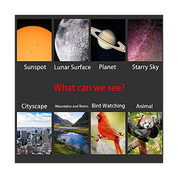 JYCCH Teleskop für Erwachsene, Kinder, Anfänger, 50-mm-Blende, Bak4-Prisma, FMC-Linsenteleskop für Astronomie, 360-mm… – Bild 6