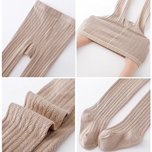 Colorful Childhood Baby Girls Tights Cotton Cable Knit Footed Pantyhose Baby Stockings Toddler Leggings 3 Pairs4