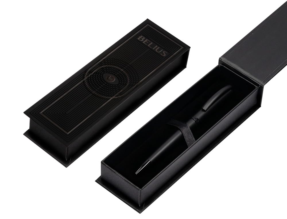 BELIUS Ballpoint Pen Turbo Aluminium Black Ink Blue Design Box