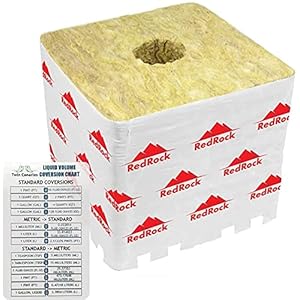 4 Inch Redrock Rockwool PRO Grow Block for Hydroponics | 6 Pack + Twin Canaries Chart