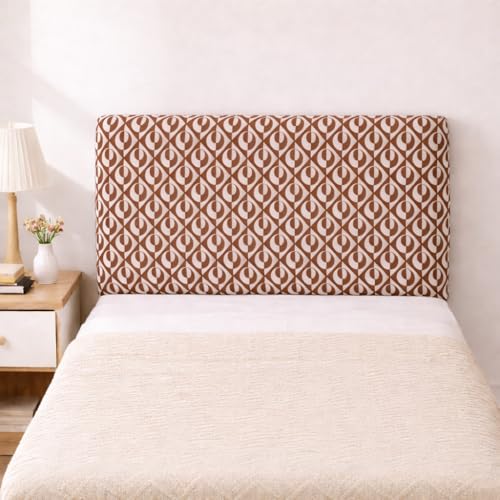 Image of HOMETHREADS Stretchable Lycra /Velvet Bed Cover | Soft, Dust-Proof & Wrinkle-Resistant Bed Back Protector | Fits Leather, Wooden & Fabric Bedsides (Coffee, 90x65Cm)