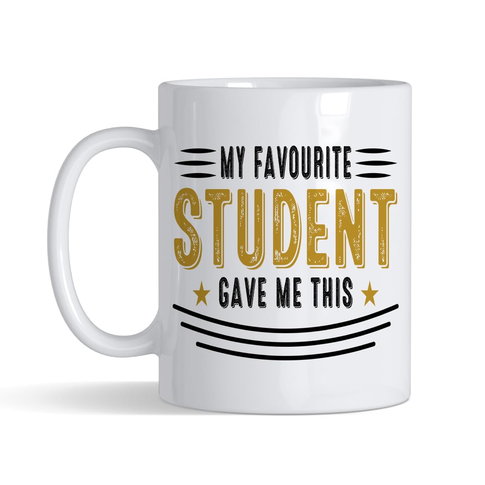 Crunchy Carrots Teachers Gift, My Favourite Student gave me This, Teacher Appreciation Gift, 11 oz Ceramic Coffee Mug. (White)