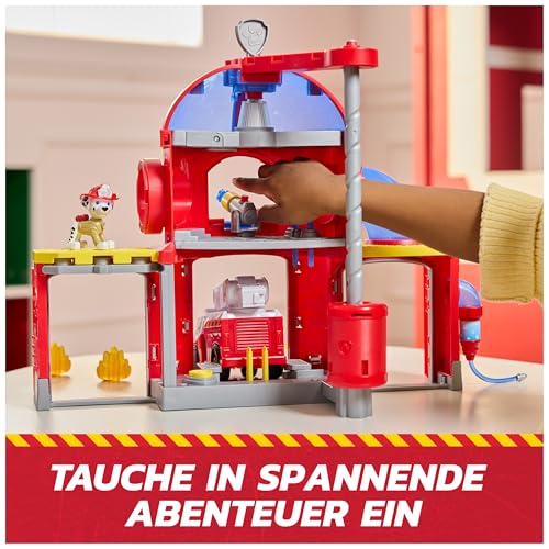 PAW PATROL – Fire Rescue Feuerwehr-Station mit Licht- und Soundeffekten, Wasserkanone, Rutschstange und Startrampe, ca. 38 cm… – Ansicht 9