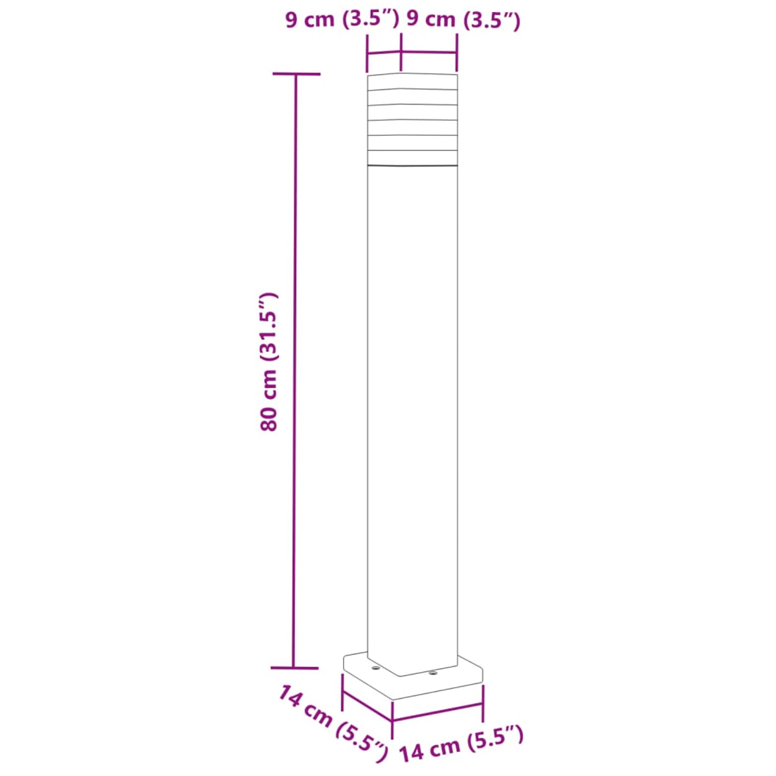 LAPOOH Lampada da Terra per Esterni Nera 80 cm in Alluminio,Lampade da Terra,Lampada da Terra Moderna,Lampade da Terra per Soggiorno-4006395