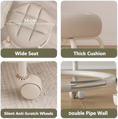 Taburete rodante de perfil bajo con respaldo, asiento giratorio sobre ruedas, enredadera mecánica para taller de garaje y taller