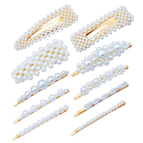 10 pezzi Faux Perle fermagli per capelli Barrettes per le donne Ragazze Eleganti perni per capelli da sposa Accessori per capelli per la festa di nozze