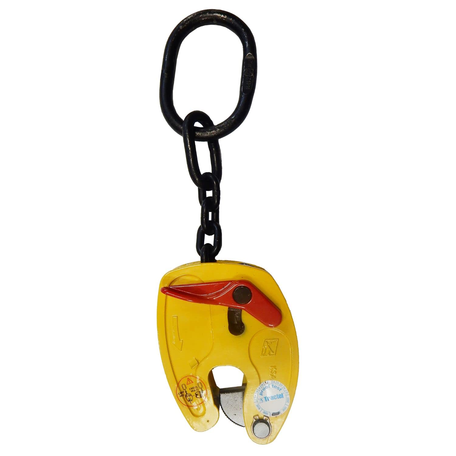 Tractel Multiposition Plate Clamp 1 Ton (2200 lbs) Load Capacity Lifting Clamp | Jaw Opening 0– 3?4 in. (0-20 mm) | Heavy Duty Plate Clamp for Lifting and Transporting | Topal KS 50248