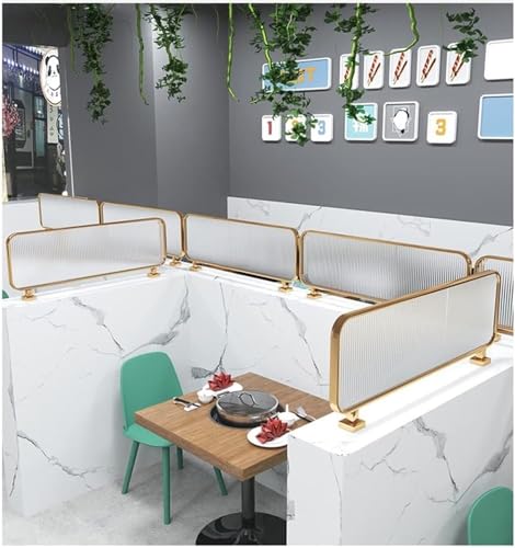 Cloison de séparation de bureau transparente 100x6 cm avec cadre en métal robuste
