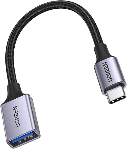 UGREEN Adaptador USB C a USB 3.1, USB C macho a USB hembra, adaptador trenzado de nailon, cable OTG tipo C compatible con Samsung S23 Ultra, MacBook