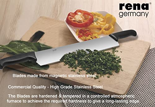 Image of Rena Germany - Pizza Cutter - Pizza Slicer - Mincing Knife - Double Handle Ideal for Mincing , Dicing , Chopping & Slicing