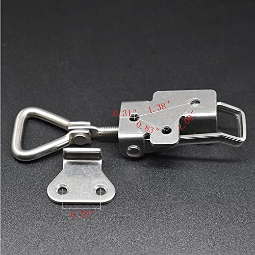 Nnnjunhua Thickened Stainless Steel Toggle Latch Clamp Horizontal Or 90 Degree Right Angle Adjustable Buckle With Keyhole 4 Pieces #TOP2