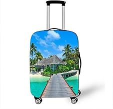 Elastic Suitcase Cover, Mateju Beach Landscape Washable Luggage Cover Trolley Protective Case for Adults, Children, Teen, Travel, Business, Sky