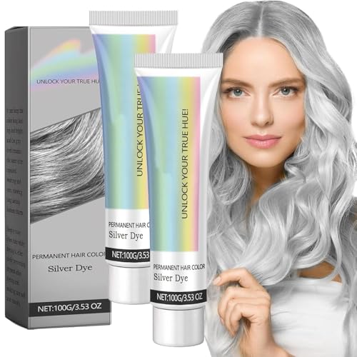 Tinte de Cabello Permanente Plata, 2 piezas