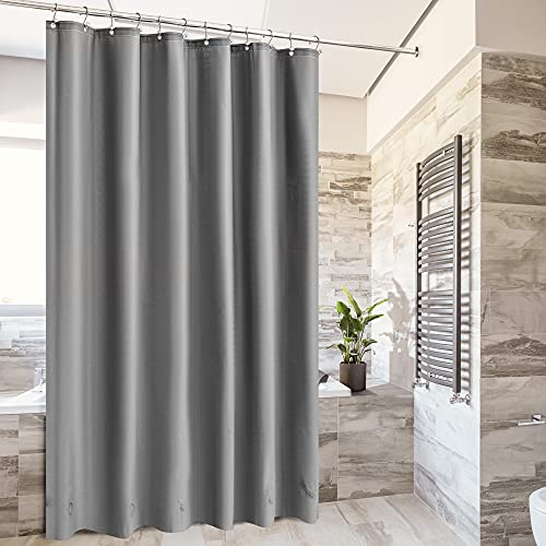 Image of Barossa Design Gray Shower Curtain Liner with 6 Magnets - Heavy Duty Waterproof PEVA Shower Liner for Bathroom, 72 inch x 72 inch Standard Size, Metal Grommets - Dark Gray, 72x72