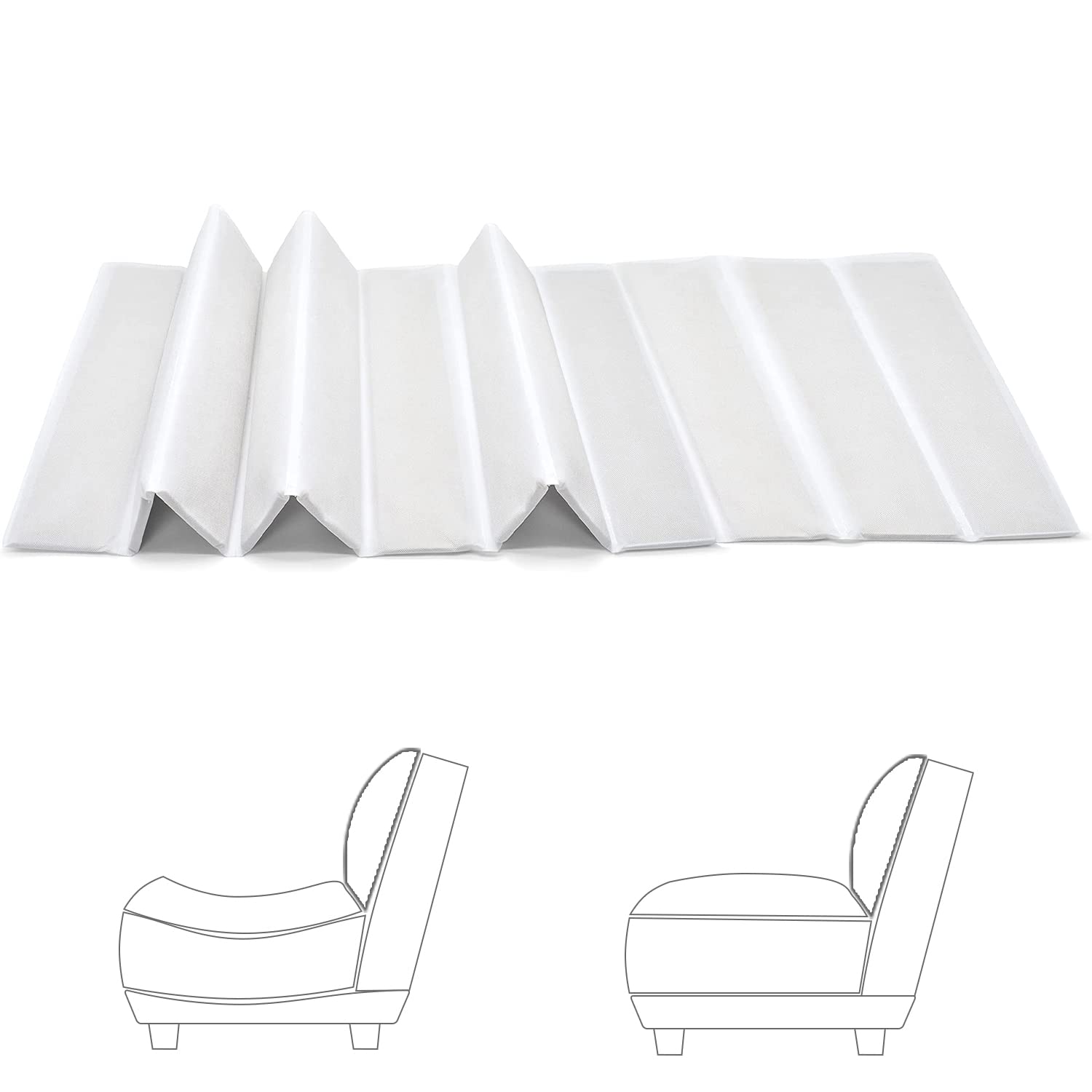 KISAA Living Sofa Saver Adjustable/Foldable Cushion Support Board, Sag Savers 1,2,3 Seater Rejuvenator Boards Couch Cushion Support (White, 3 Seater)
