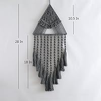 Vista 6 de Tapiz colgante de algodón tejido de macramé, decoración de pared hecha a mano, tapiz para decoración de pared del hogar, frontón de pared de 10.5 x