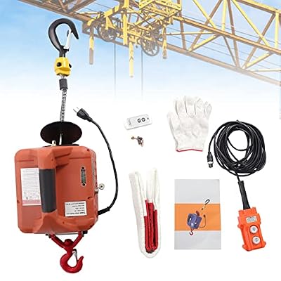 Electric Hoist Winch, 1100lbs Portable Electric Winch, 3 in 1 Electric Hoist Winch,1500W 110V Power Winch Crane, 25ft Lifting Height, w/Wire and Wireless Remote Control, Overload Protection