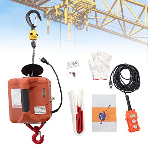 3 in 1 Electric Hoist Winch, 1100lbs Portable Electric Winch Electric Lift, 1500W 110V Power Winch Crane, 25ft Lifting Height, Overload Protection for Garages Warehouse Lifting Towing