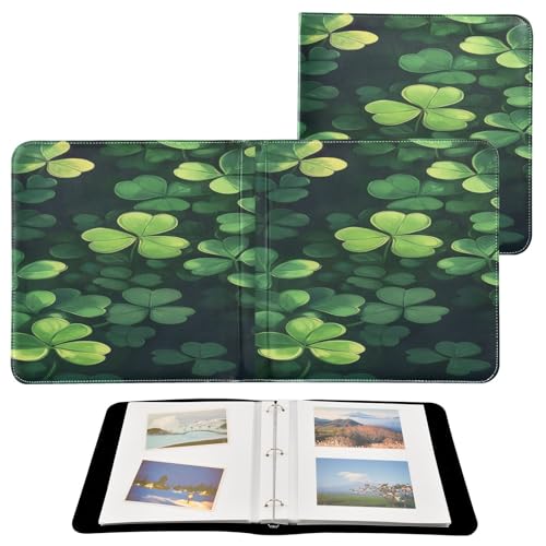 Álbum de fotos adhesivo DIY con cubierta de cuero PU, 3 anillas, 40 páginas tamaño 8x10 miniatura 2