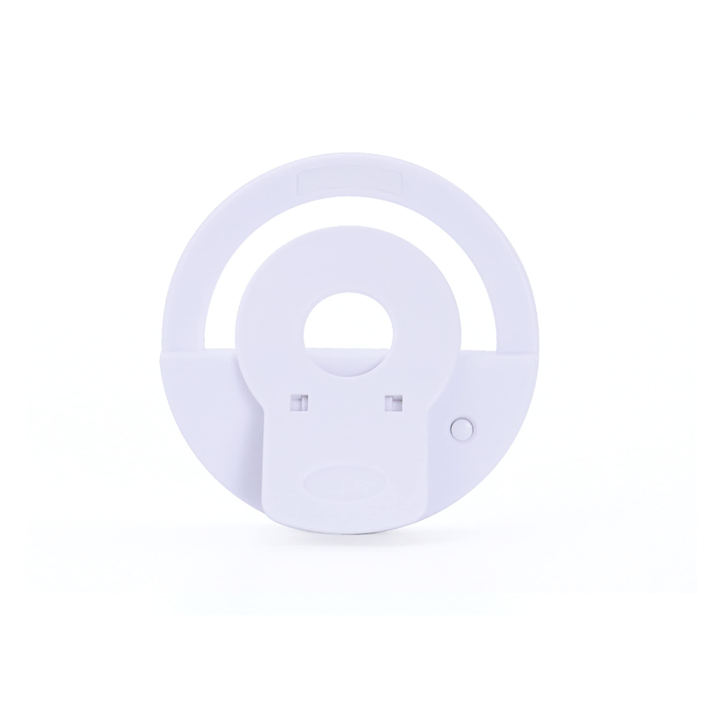 Mini Ring Light per Smartphone Anello Luminoso 20 LED Luce Fotografica Micro-USB Selfie Ring Light Pinza Batteria 60 MAH Bianco