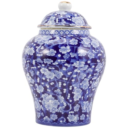 SUPVOX Tarro de Cerámica Sellado de Estilo Chino Azul, Contenedor para Té de 1300 Ml, Jarra Vintage para Almacenamiento de Alimentos y Granos, Accesorio Práctico para Cocina