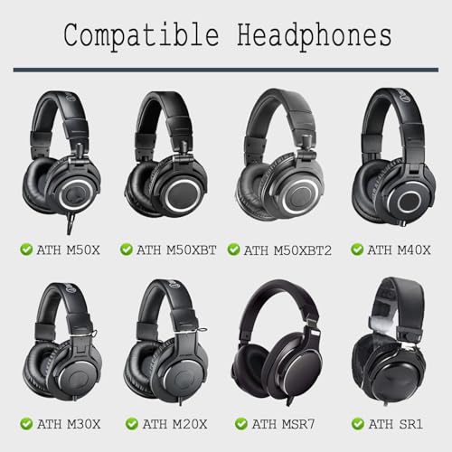 Repuestos de almohadillas de gel refrigerante para auriculares Audio-Technica ATH-M50X y modelos compatibles miniatura 2