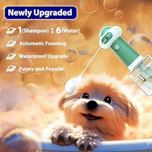 Waterproof upgrade dog bath supplies electric dog shower foam machine automatic dog soap dispenser magnetic charging shampoo frother for dogs ufo dog bubble machine for pet puppy children  green   cucciolini doodles