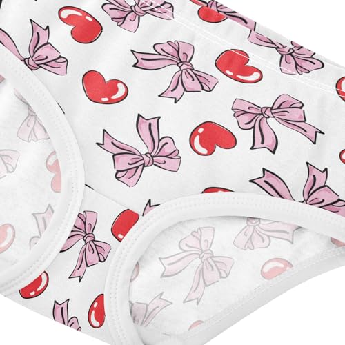 Girls' Underwear Ribbon Heart Cotton Stretch Comfort Toddler Panties4