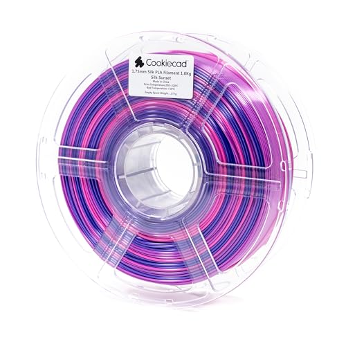 Cookiecad Silk PLA Filament 1.75mm 1kg Rainbow Multicolor 3D Printer Filament - Sunset Silk PLA