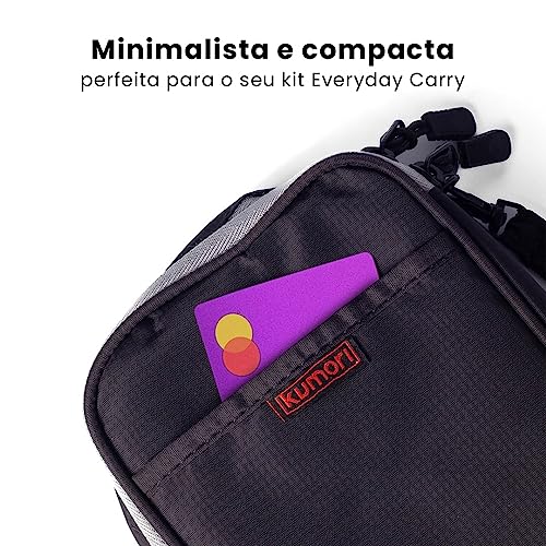 KUMORI Bolsa para Cabos Office 4 Divisórias Resistente à Água (Preto)