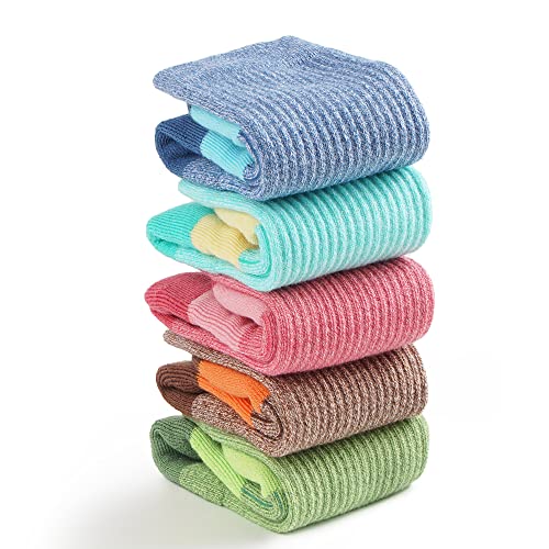 Image of Gonii Women Socks Hiking Running Thick Cushion Athletic Crew Socks 5-Pair