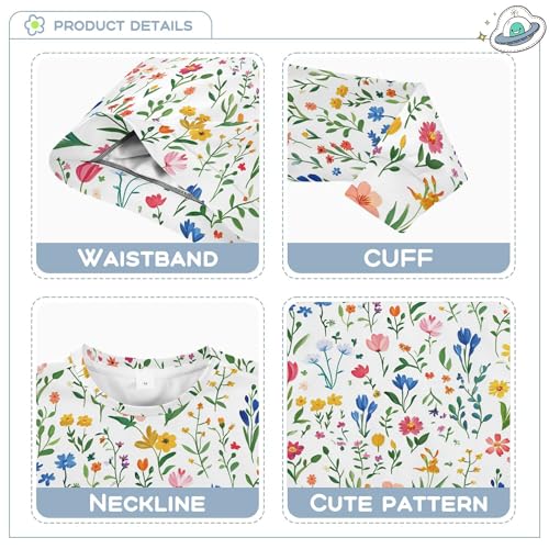 JUNZAN Florals Tulips Delphinium Iris White Little Kids Sweatshirts Hoodies Crewneck Boys Sweat Shirt Camping 4T3