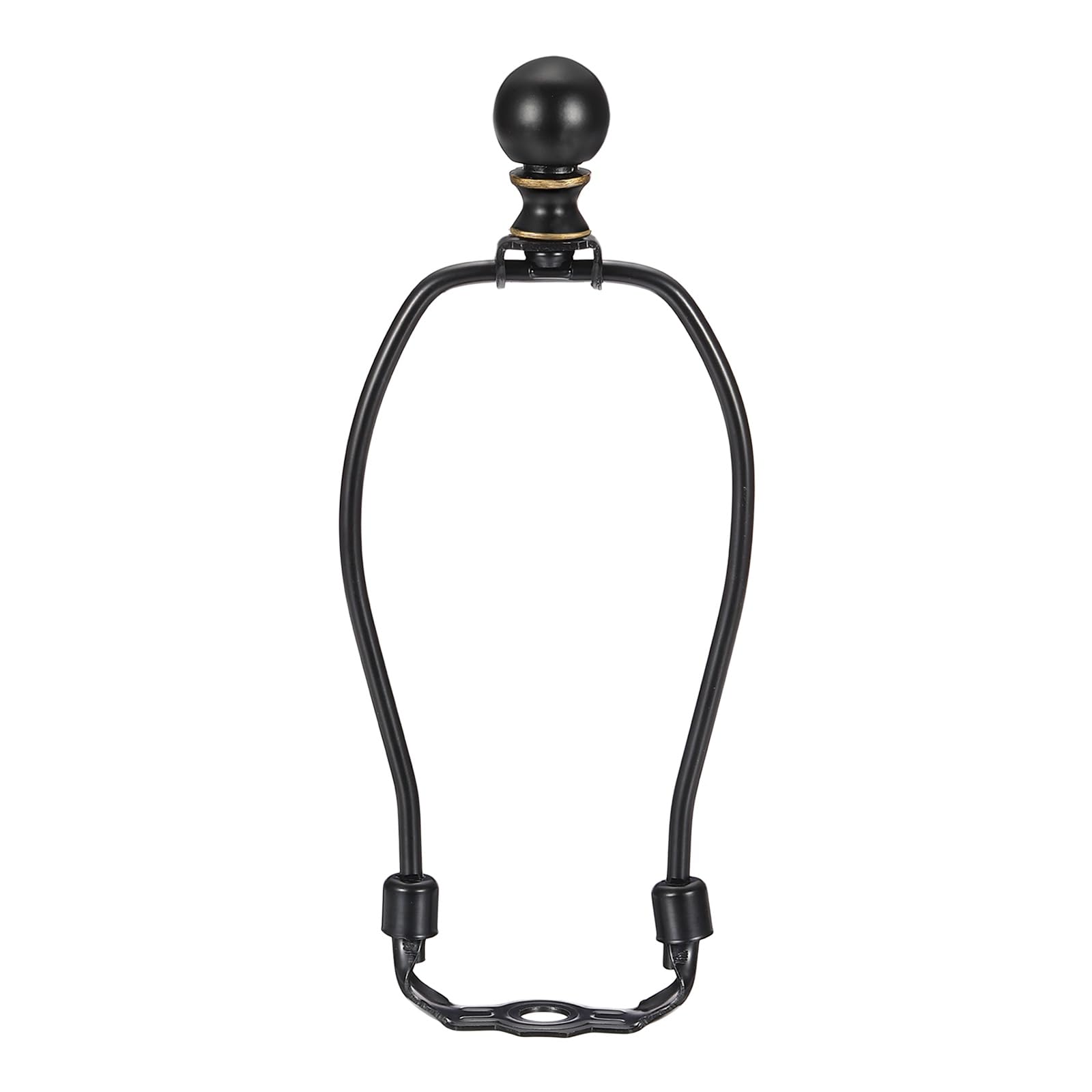PATIKIL 1 Set 6.5" Lamp Shade Harp Holder, Heavy Duty Detachable Lampshade Brackets with 1.46" Height Solid Metal Finial Shade Holder for Table and Floor Lamps, Black