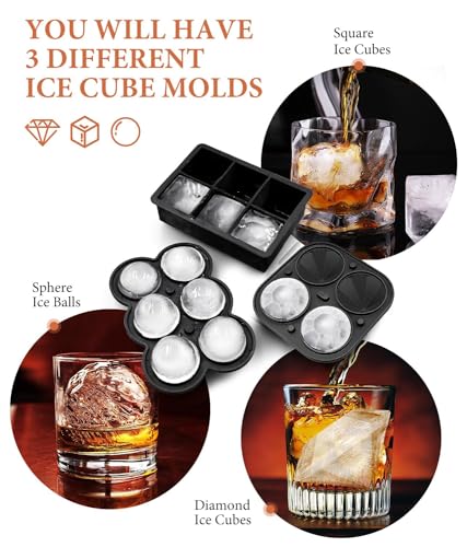Moldes de hielo de silicona con tapa set 3 piezas miniatura 3