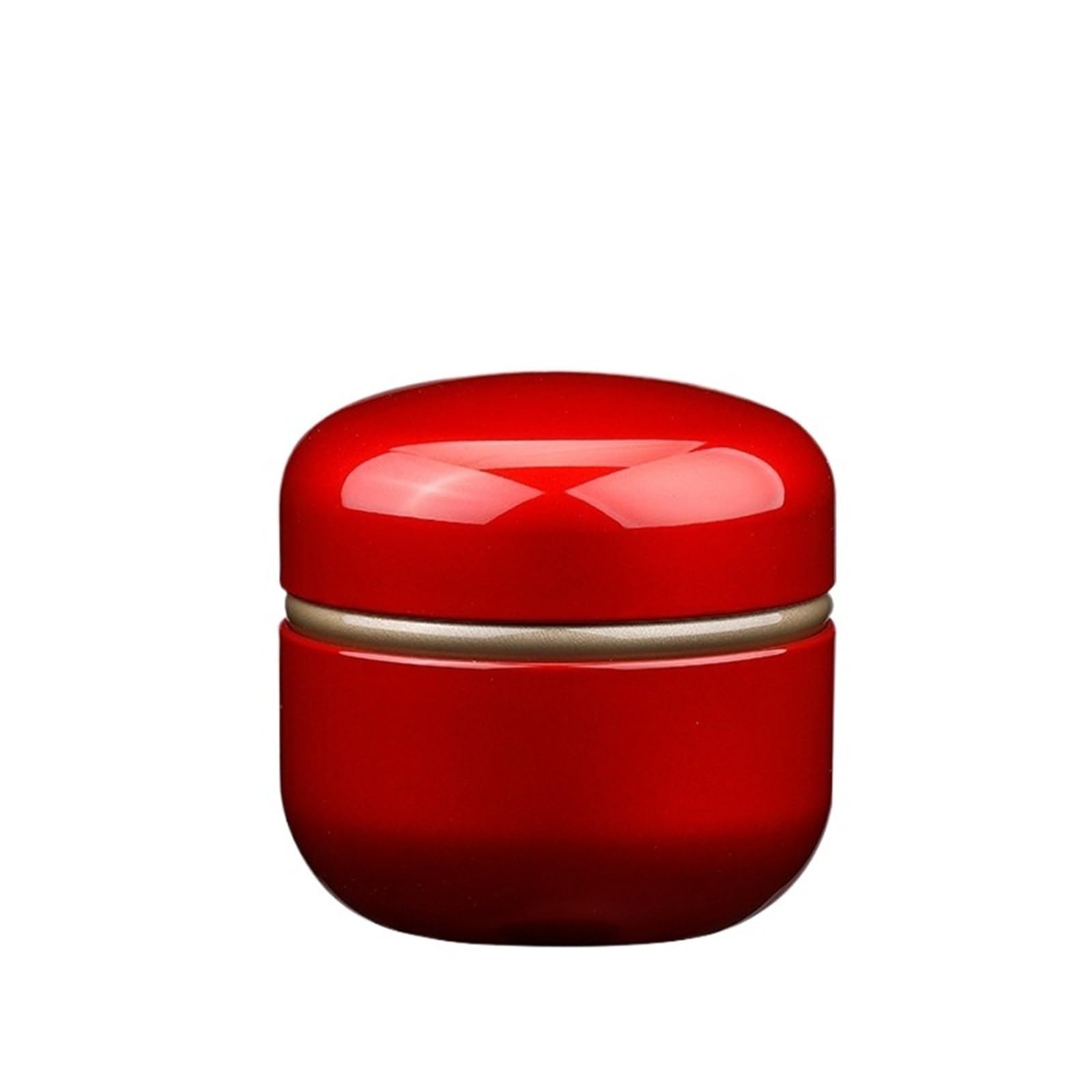 FDBTYJN Tea Caddy 50g Electroplated Tinplate Tea Storage Tin - Airtight Metal Canister For Coffee/Candy/Spices,Refillable Empty Container(Red)