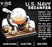 U.S. Navy Globe Whiskey Decanter Set with 4 Liquor Glasses - Navy Veteran Gift Set with Wood Base and 9 Whiskey Stones - Navy Gifts for Men, U.S.A Flag - Bourbon and Scotch Military Gifts for Dad