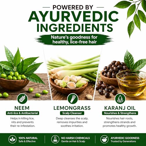 Image of Vibha's | Neemolice Oil (Lice Killing Hair Oil) - Natural Herbal Treatment with Neem Extracts for Effective Head Lice & Nit Removal, Soothes Scalp, Reduces Itching, and Prevents Re-Infestation | Safe for All Hair Types - 500 ml