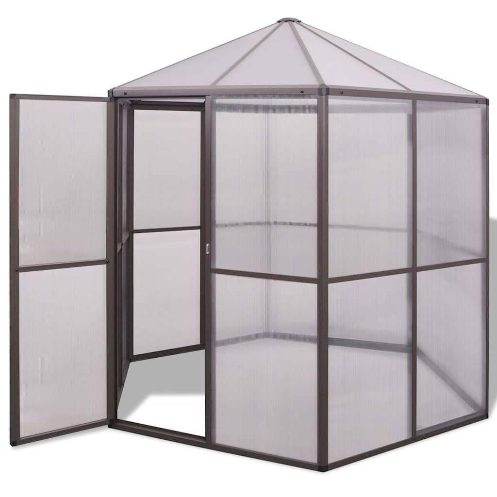 Aluminiowa szklarnia z poliwęglanu 240 x 211 x 232 cm dla roślin