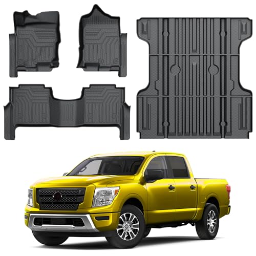 Tapis de sol pour Nissan Titan 2017-2024 Doublure Haute Densité Bord Haut Robuste