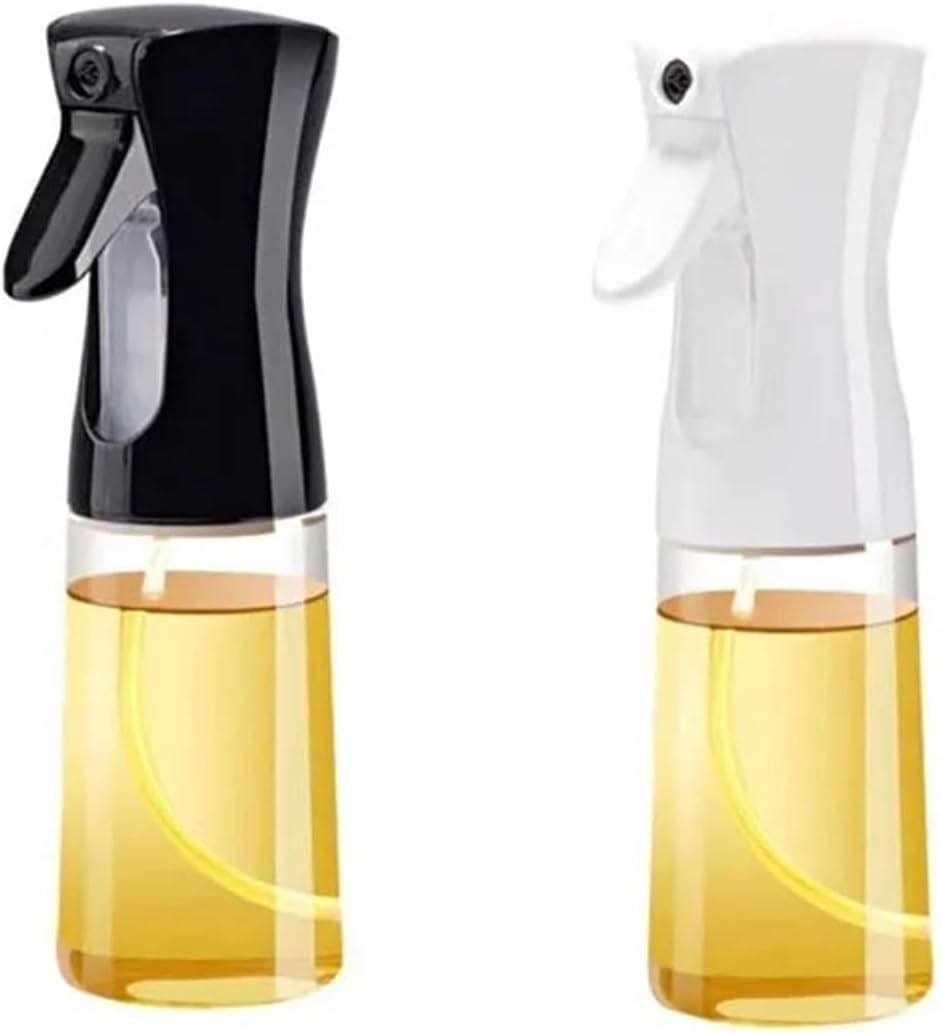 220ml Oil Spray Bottle, Kitchen Cooking Oil Dispenser for Baking, BBQ, Camping - Refillable Sprayer for Oil, Vinegar, Soy Sauce (1-Pack)(Black)