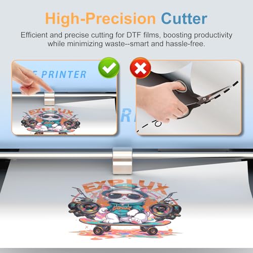 Image of EXPLUX A3 DTF Printer XP600 Printhead S13 | Scheduled Auto-Cleaning, Built-in White Ink Circulation, 5 inch Touchscreen, 5-Min Fast Printing, for Startups & Small Businesses