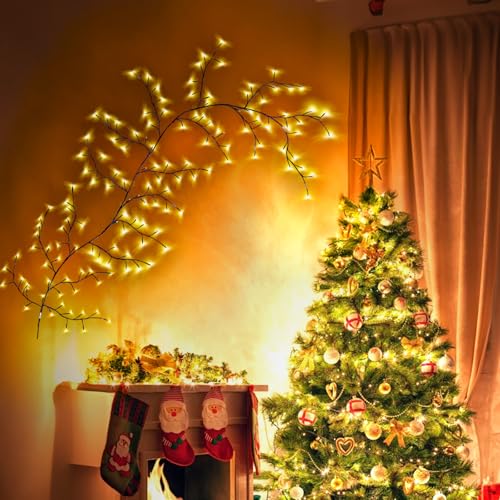 VANTREEGAO Enchanted Willow Vine Lights with Remote, Christmas Branch Lights with 144 LED for Indoor Outdoor, Artificial Plants Tree Swags Decorations for Walls Bedroom Home Decor (1pc) - image 6