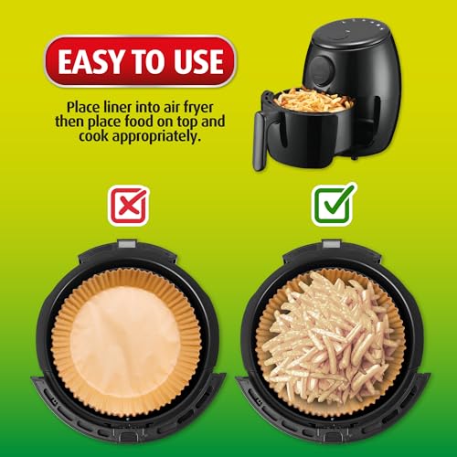 Sealapack Disposable Air Fryer Liners | Helps Prevent Food From Sticking - Oil-Proof, Non-Stick, Heat Resistant | Kitchen Accessories - Easy To Use (Round Circular 20cm x 20cm, 100 Pack)