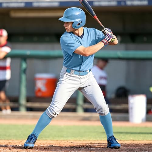 Image of JASGOOD 2 Pack Baseball Socks and Belt Combo Set Softball Socks and Belts Elastic Waist Belt for Youth and Adult Boys