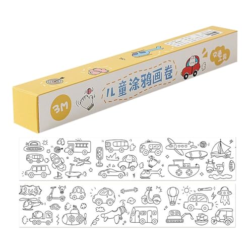 Ruwshuuk Papel de dibujo para niños, Rollo de papel para colorear gigante, Rollo de papel para colorear para niños Suministros de pintura, dibujo y arte de bricolaje