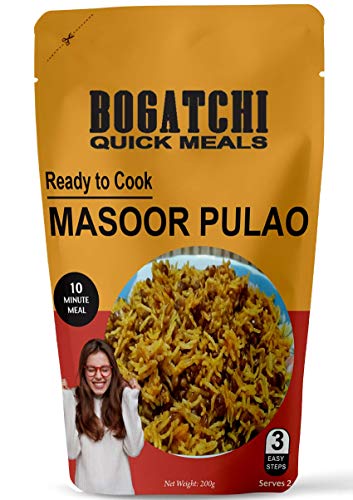 Image of BOGATCHI Quick Meals - Ready to Cook Authentic MASOOR PULAO - 200 g , Ready to Eat Meal and Tasty Instant Meal, 100% Natural Ingredients, No Preservatives, No Artificial Flavours & Colours