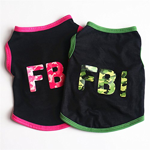 Howstar Pet Shirt, Puppy Clothes Vest Cool Sweatshirt Fbi Printed Dog Costume (Green, M) #TOP4