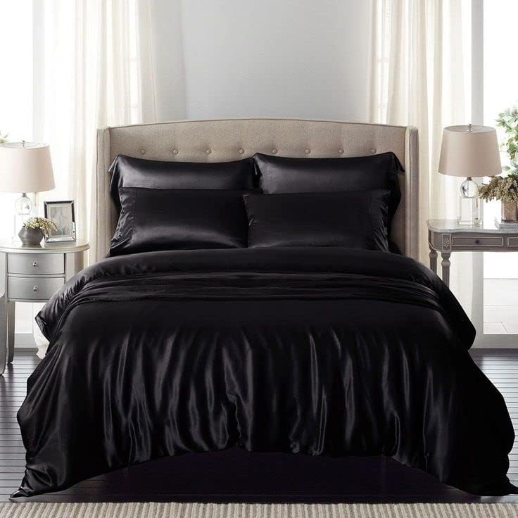 Miniatura 4 de Juego de sábanas de seda completa  Juego de sábanas de seda auténtica de 7 piezas, juego de edredón de seda auténtica, sábanas de lujo de hotel,